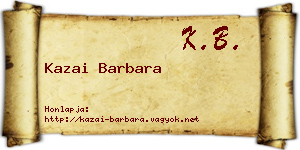 Kazai Barbara névjegykártya